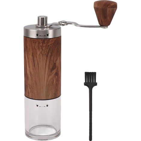 Moulin à café manuel en acier inoxydable, taille de mouture réglable, broyeur à grains manuel amovible pour la maison, le café ou le bureau. (1/5)