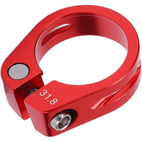 Collier de serrage pour tube de selle de vélo de route/VTT, antivol de tige de selle, collier en alliage d'aluminium rouge (1/5)