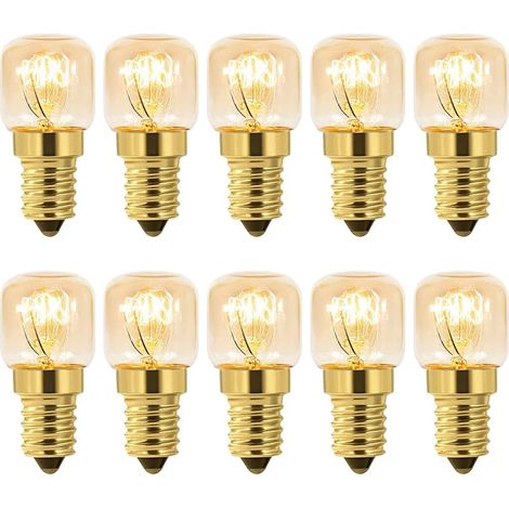 Lot de 10 Ampoule de Four E14 Dimmable, Edison E14 T22, Résistant jusqu'à 300 Degrés, 2700K Blanc Chaud, 160LM, AC 220V, pour Four, Frigo, Lampe de Sel, Fours Grill (1/5)