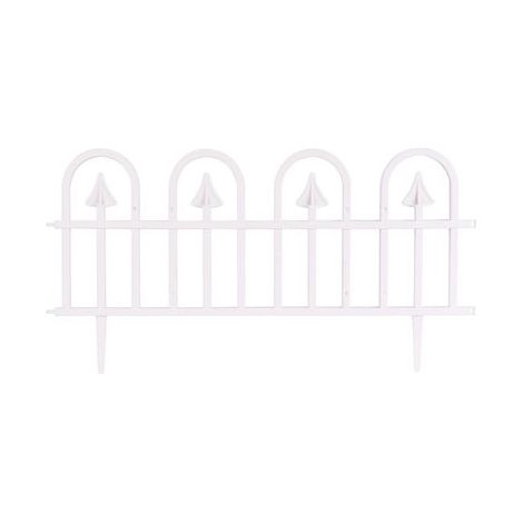 Zaun Gardens F709, 61x32 cm, Kunststoff, weiß, Mini-Dekorzaun, 4er-Pack