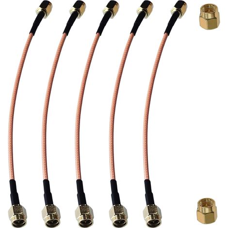 5 Pièces Câble d'extension SMA Antenne Mâle à Mâle Câble Coaxial RG316 15cm pour 4G Pi 2.4 GHz WiFi Wirelesse Routeur CB Radio (1/5)