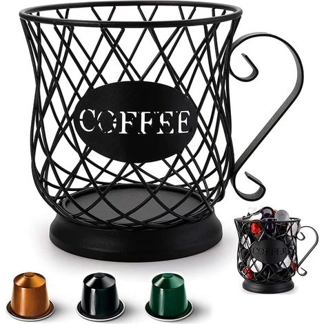 Panier à Capsules de Café, Panier de Rangement Tasse Café, Panier de Rangement de Capsules de Café, Organisateur Dosettes Café, Panier Coffee Porte Capsule pour la Maison Café Hôtel Ornements(Large) (1/5)