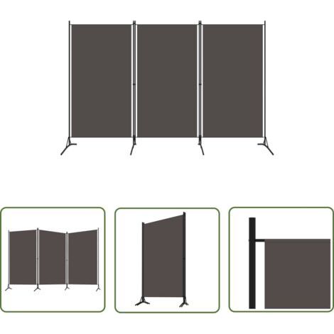 Pair The Living Store Cloison de séparation 3 panneaux Anthracite 260x180 cm - Cloison De Séparation - Paravent - Séparateur De Pièce - Espace Privé - Intimité (1/5)