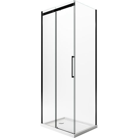 Box doccia Idralite vetro 8 MM mod. Prime Duo 1 Anta 90x110 CM col Black (1/3)