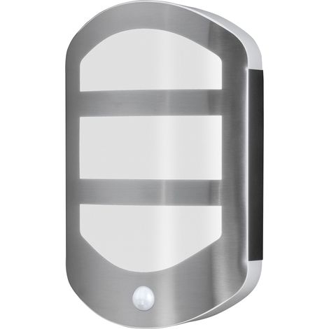 OSRAM ENDURA Style Plate Wall applique murale en acier inox avec capteur et lumière indirecte, luminaire extérieur LED fonctionnel, protection IP44, pour éclairage d'entrée et façades (1/5)