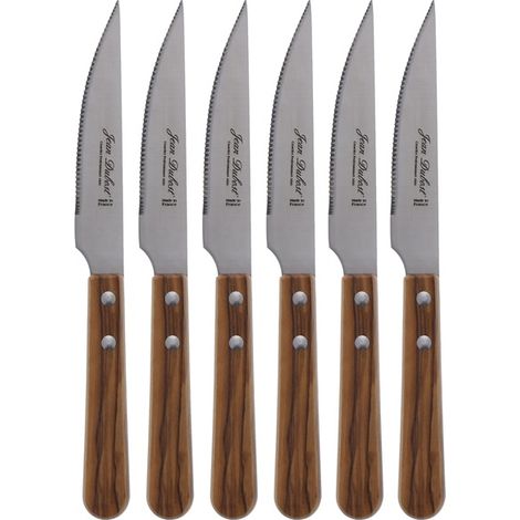 Jean Dubost Set de Cuchillos para Steak Madera Marrón 21 cm