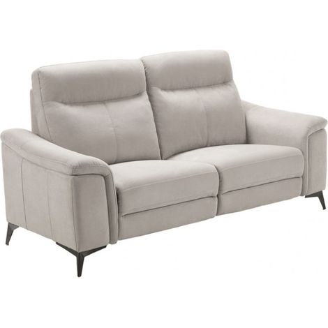 Canapé de relaxation électrique microfibre Kuiza-Beige clair-1 place électrique