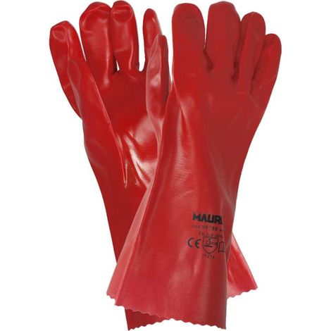Guantes Pvc Rojo 35 cm. (Par) (1/4)