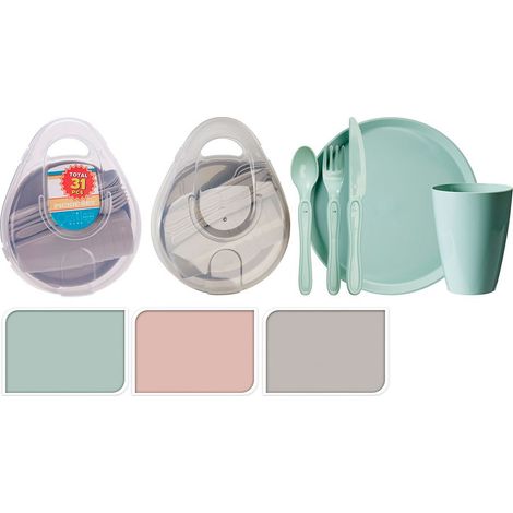 Set para pícnic de polipropileno, 31 piezas, colores surtidos