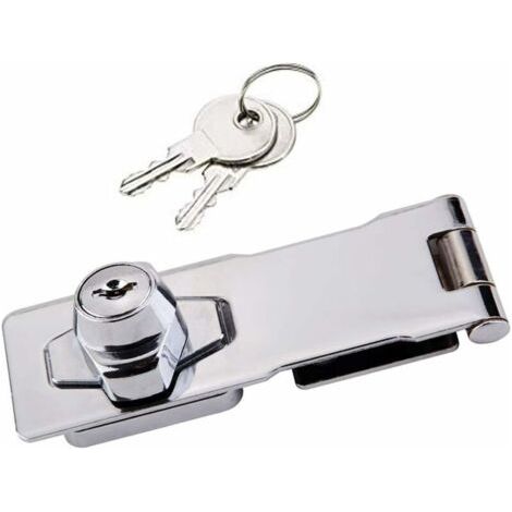 Loquet de Verrouillage à Clé avec Verrou intégré, Fermoir de Porte Autobloquant pour Porte Fenêtre Armoire Cage pour Animal Domestique Accessoires de Fixation (1/5)