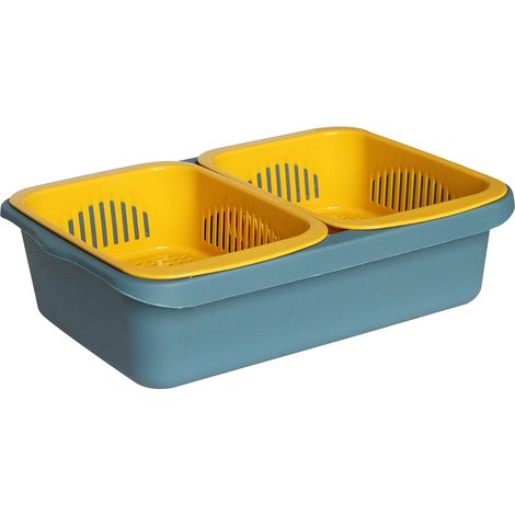 Bassine pliable pour les aventures en plein air panier de rangement alimentaire empilable à plusieurs niveaux passoire d évier égouttage rapide idéal le camping (1/5)