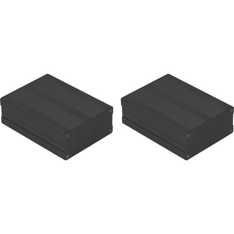 Boîtier Electronique Type Séparé En Aluminium Anti-Corrosion Par Sablage Noir 35x76x100mm Lot de 2 avec Cloisons et Vis (1/5)