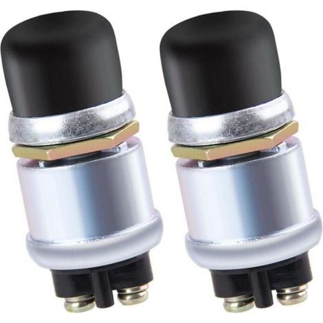 Clacson di avviamento motore SPST a 2 pezzi, pulsante di avviamento impermeabile, 50A 12V, per auto, camion, barca, motore diesel, avviamento con un solo pulsante (1/5)