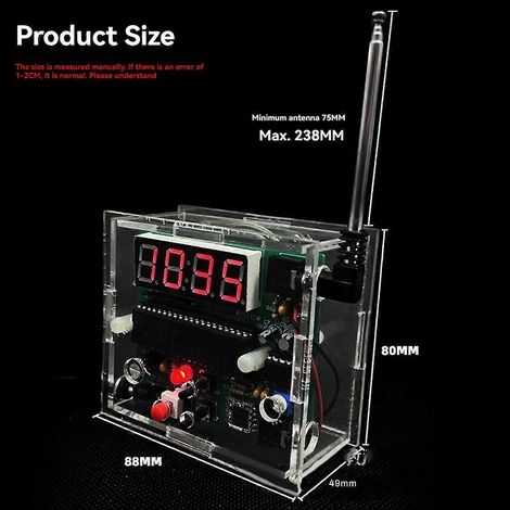 DIY-Digital-FM-Radio-Bausatz mit LED-Digitalröhrenanzeige, Elektronikmodul zum Zusammenbauen, tragbarer Stereo-Empfänger, Retro-Digitalbildschirm, kreatives Hobby, Komplettbausatz für DIY-Audio. (1/5)