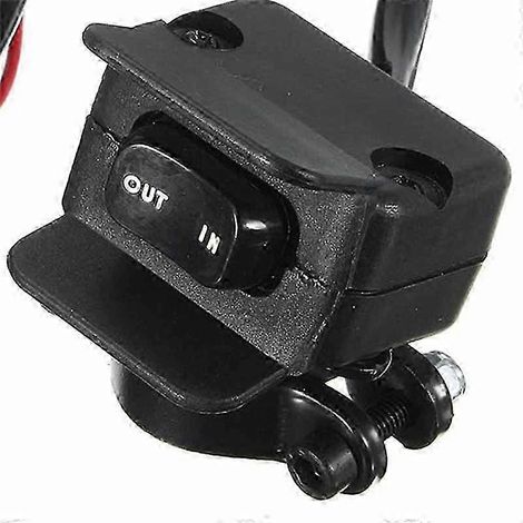 3-Meter-Seilwinden-Set für Motorrad, Quad und SSV, mit Kippschalter, Lenkerbedienung und wasserdichtem 12V-Anschluss, schwarz.