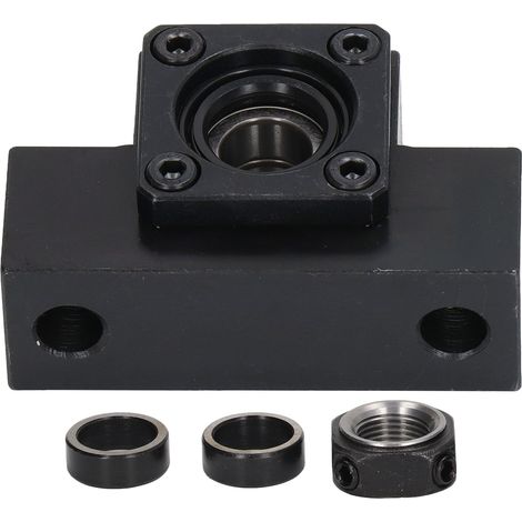 Support d'extrémité pour vis à billes, acier au carbone, alésage 12 mm, résistant à la corrosion, bloc palier pour vis à billes SFU1605 (1/5)