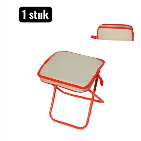 Item - Tabouret de Camping - Chaise de Camping Résiliente - Transformateur Multifonctionnel en Tabouret - Dossier Externe d'attente et événements - Kaki Rouge (1/5)