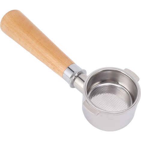 Siebträger Nu 51 mm, 2 Ohren, bodenlos, für Kaffeemaschine EC0310, Stil A2, Buche natur (1/5)