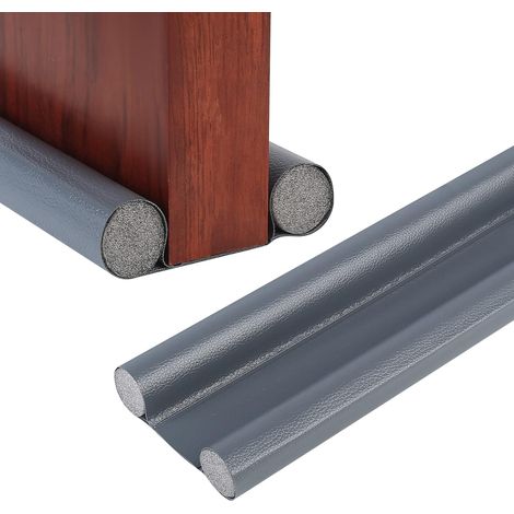 Fond Joint de Porte, Boudin de Porte Double Isolant, Bas de Porte Interieur, Joint Boudin de Base de Porte Anti Froid, Coupe-Vent et Anti-Poussière (Gris) (1/5)