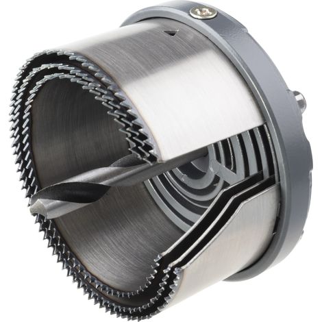 wolfcraft I Mehrkranzlochsäge „Professional“ I 2154000 I Ø 60–74 mm, Schnitttiefe 33 mm, Säge mit 3 Schnellwechsel-Einsätzen I Lochsäge I Lochfräse