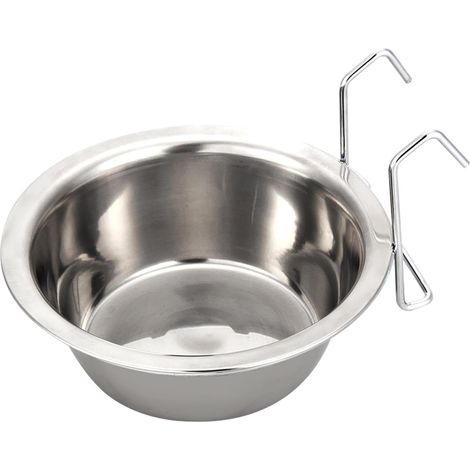 Dog Bowl for Dog Kennels - Stainless Steel Leak Proof Dog Bowl for Cages - Portable Indoor Pet Feeder for Crates, Cages, Cats, Dangling Water Dispenser for