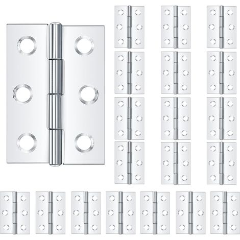 20 Pièces Charnières de Porte Meuble, Charnières en Acier Inoxydable, Paumelles Charnière Connecteurs pour Piano Meubles Armoire Porte Tiroir (1/5)