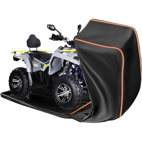 Housse pour Quad Entièrement Fermée, 240 x 135 x 125 cm Veste Imperméable à 360°, Coupe-vent, Anti-poussière et Anti-UV, Tissu Oxford 420D avec Bandes Réfléchissantes,240x135x125cm (1/5)