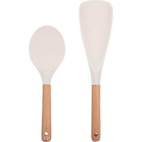 Set mit 2 praktischen Silikon-Reislöffeln, Reisspateln für die Küche, unverzichtbares Küchenaccessoire – 23,20 x 7,00 x 2,00 cm – Weiß (1/4)