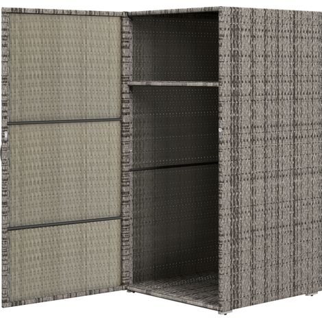 Armadio da Giardino Rotin PE 2 Vani Grigio 60x63x120cm (1/5)