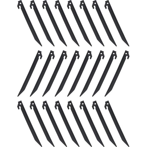 24 Stück 230 mm Kunststoff-Zeltheringe, Gartenpfähle, Markisenheringe, Camping & Caravan
