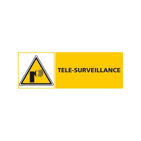 Panneau TELE-SURVEILLANCE (C0474) - Plastique PVC 1,5 mm - 210 x 75 mm