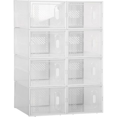 Scarpiera Fai Da Te Scaffale A Incastro Con 8 Scomparti, Scarpiera Rettangolare, Plastica, Trasparente, 25X35X19Cm (1/3)