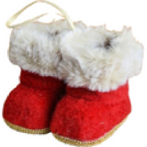 Irovami Ornement de bottes de Noël en tissu rouge (1/3)