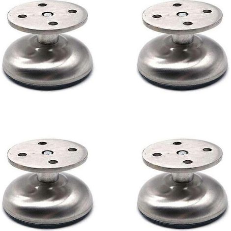 Un ensemble de 4 pieds de meubles réglables, de 3,8 cm de long, de conception épaisse, en acier inoxydable, compatibles avec les pieds de support de canapé, de meuble de salle de bain, etc. (1/5)