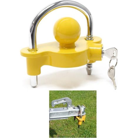 Antivol avec anneau et cadenas Remorque Caravane / serrure timon 50mm (1/3)