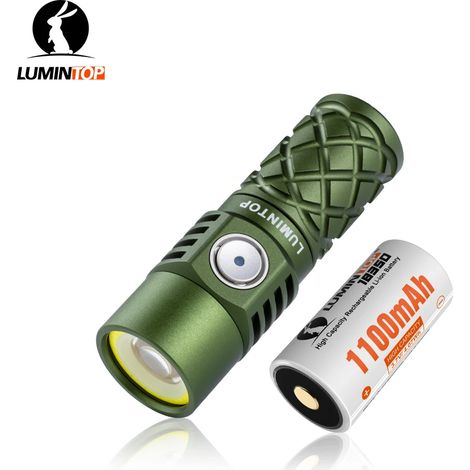 (Vert) Mini lampe torche LEP, lampe torche EDC multifonctionnelle avec fonctions projecteur, éclairage large et lumière rouge
