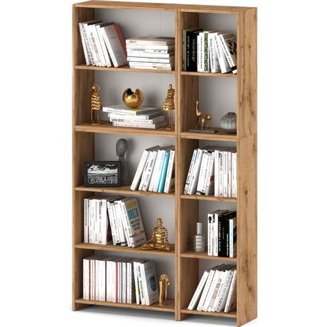 Étagre de bureau - 110 cm - Chne Wotan - Design moderne - Rangement pratique et élégant (1/5)