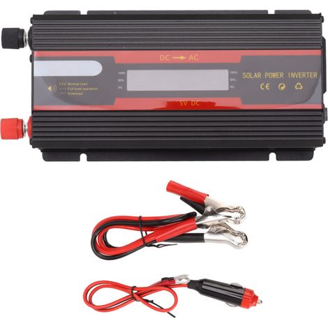 Onduleur de puissance 1000W Universel Double Tension 12V 24V-220V Onduleur d'énergie solaire pour voiture avec affichage LCD (1/5)