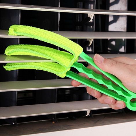 pièces outil de nettoyage de poussière de sortie de brosse de nettoyage de plumeau de voiture, vert (1/2)