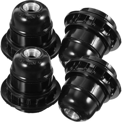 Douilles E27 Pratique et Solide en Bakélite Noire Lot de 4 Anti-rouille Style Rétro Industriel pour Lampes de Maison et Salle à Manger (1/5)