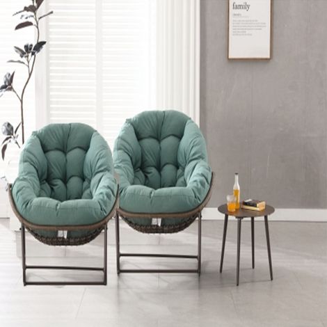 2er-Set outdoor Rocking Chair, Patio Oversized Wicker Egg Rocking Chair, Indoor & Outdoor Comfy Rocker Chair with Thick Cushion, Modern Lounge Chair for Balcony, Front Porch, Garden, Backyard, Light G