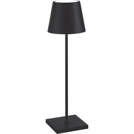 Lampada a led da tavolo Poldina Pro Nera ricaricabile e dimmerabile con batteria fino a 12 ore. Da esterno IP65. (1/5)