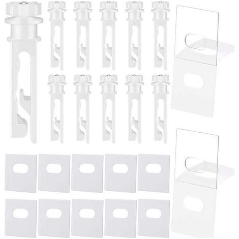 (12pcs )Tabs de Stores verticaux Clips de Remplacement de la Tige Brodés Blinds de réparation Vertical Kit Curtain Crochet (1/5)