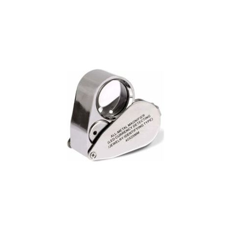 Loupe de bijoutier 40x loupe pliante pour bijoux avec lumière LED éclairée (détection de devise LED/jewlers identifiant le type Lupe)