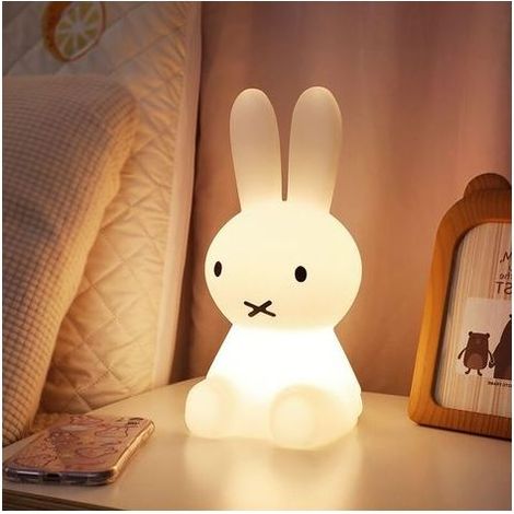 LED-Nachtlicht, Spielzeuglampe für Kinder, Hasen-Zimmerdekoration, buntes Nachtlicht, geeignet als Kindergeschenk, Heimdekoration, Nachttischlampe, hasenförmiges Nachtlicht, 28 cm (1/5)