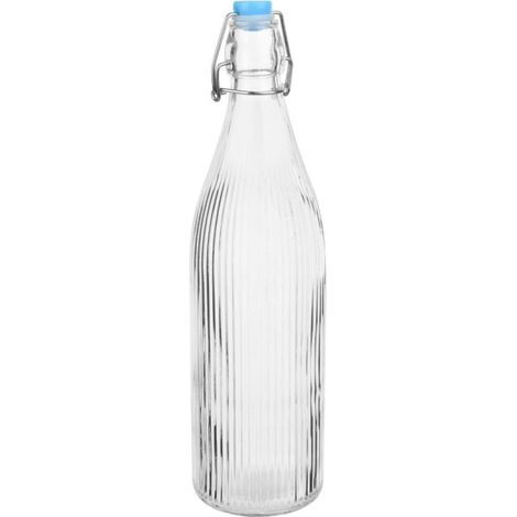 Bouteilles d'eau rainurées à bouchon mécanique 1L (lot de 6) - Ref HW793 - Olympia (1/5)