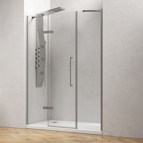 Porta doccia 135 cm battente con 2 laterali fissi  KT6000 kamalu