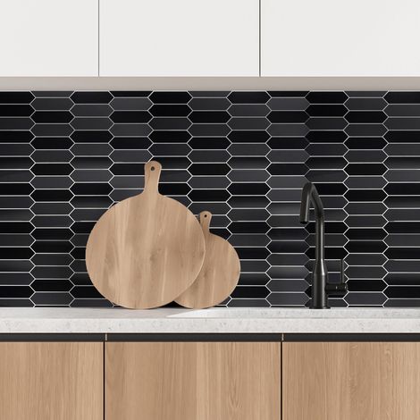Credence Adhesive Rigide Noir Hexagone (1/5)
