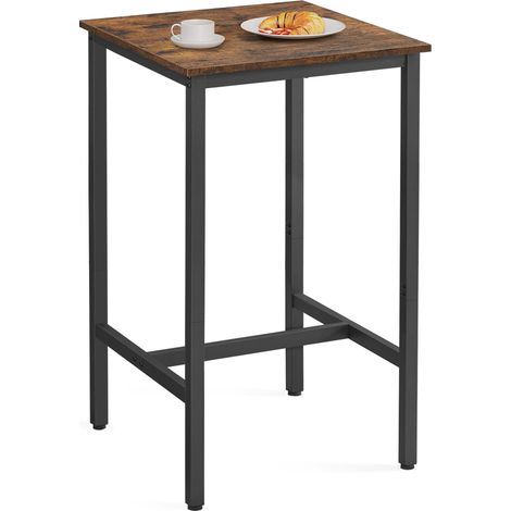 Table de Bar Carrée, Cadre en Acier, 60 x 60 x 106 cm (1/5)