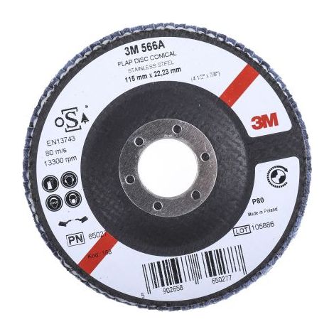 Disque abrasif 3M PN65026 566A, P80, Ø 115mm ( Prix pour 1 )